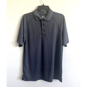 Slazenger Gray Polo Shirt Short Sleeve 3 Button Sleeve Logo Golf Medium
